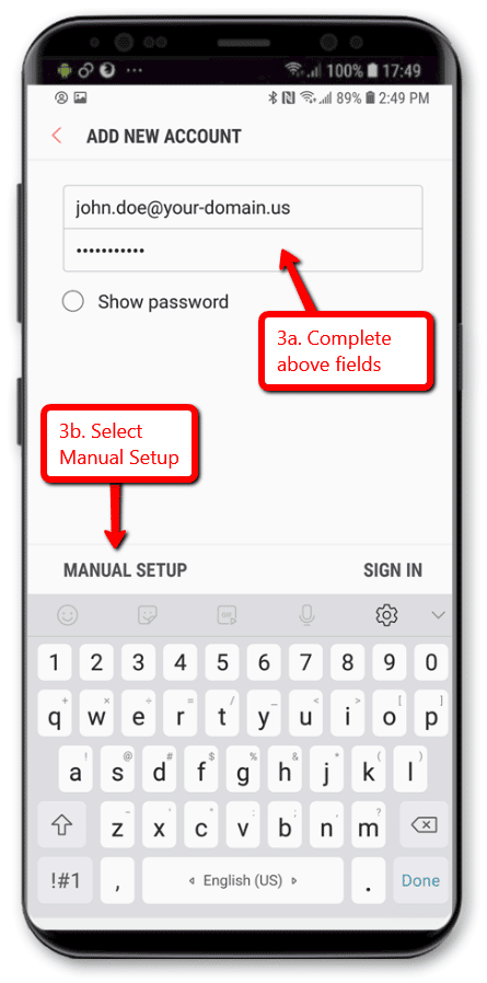 how to setup exchange email on samsung phone