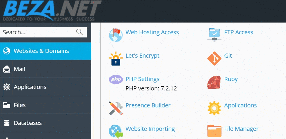 How to check PHP version via your BEZA Web Hosting control panel
